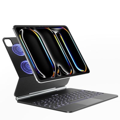 A2C Keyboard Case for iPad Pro 13-inch (M5 2025 / M4 2024), Magic-Style Keyboard Case with Backlight, Built-in LCD Display, Multi-Touch Trackpad, Magnetic Floating Cantilever Stand, Black
