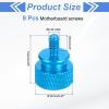 MECCANIXITY 8Pcs #6-32 UNC Aluminum Thumb Screws, 12x16mm(ODxH) Computer Case Thumb Screws for PC Side Panel Motherboard Mounting Screw, Light Blue view 2