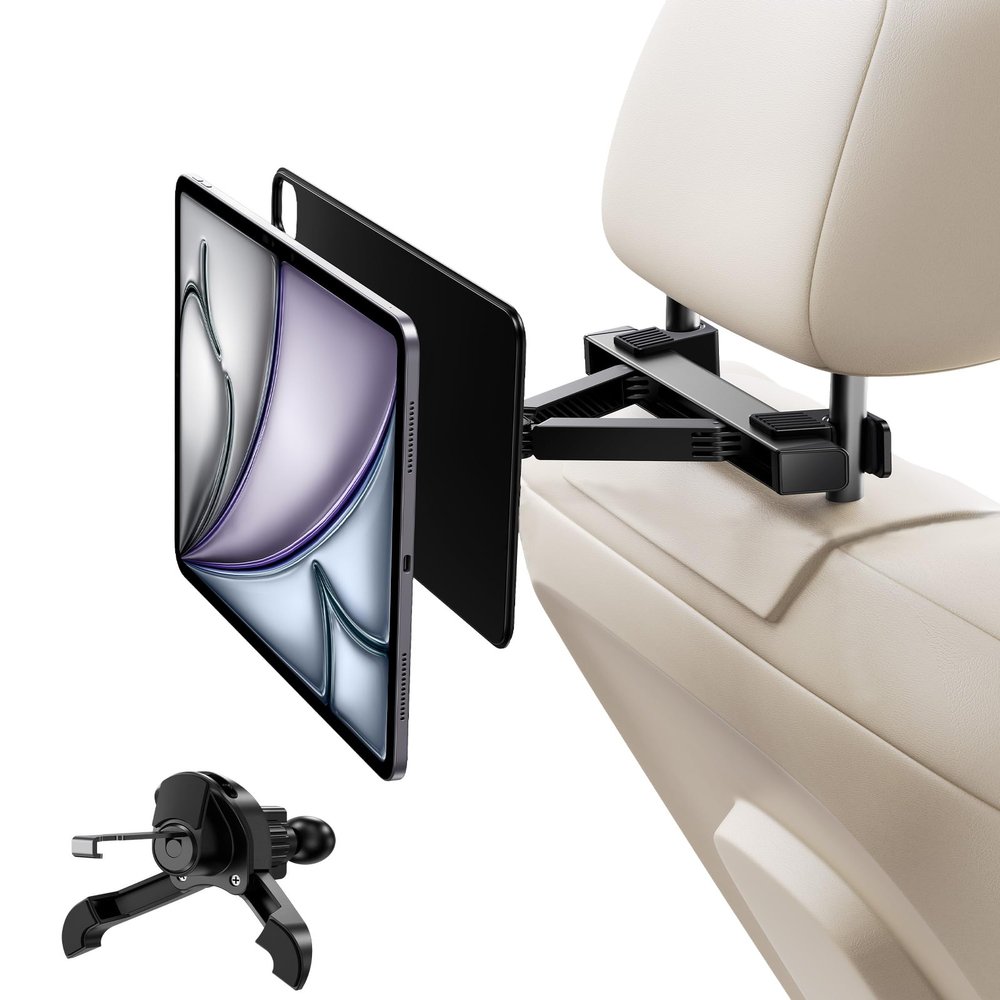 KU XIU Magnetic iPad Holder for Car Headrest,Backseat Tablet Car Mount for iPad Pro 11" M4 (2024) Only,iPad Car Holder Back Seat Travel Accessories Long Road Trip Essentials for Kids