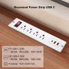 4 Outlets Recessed Power Strip with USB C 20W, Fast Charge Desktop Power Outlet Flush Mount Desk Extender 6.56 ft Extension Cord Plug in Furniture Conference Hotel view 3