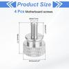 MECCANIXITY 4Pcs M4x0.7mm Aluminum Thumb Screws, 12x18mm(ODxH) Computer Case Thumb Screws for PC Side Panel Motherboard Mounting Screw, Silver view 2