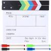 Large Wooden Film Clapboard with Dry-Erase, 4 Erasable Markers, 11.8 X 10.6 Inch Director's Slate for Movies, Photography & Home Decor view 1