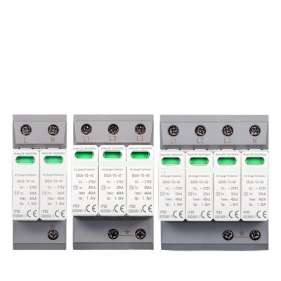 1pcs Surge Protective Device Protector Arrester Protection Type T2 SPD AC 2P 3P 4P 20KA~40KA 275V EKU5((T2) 3P 275V)