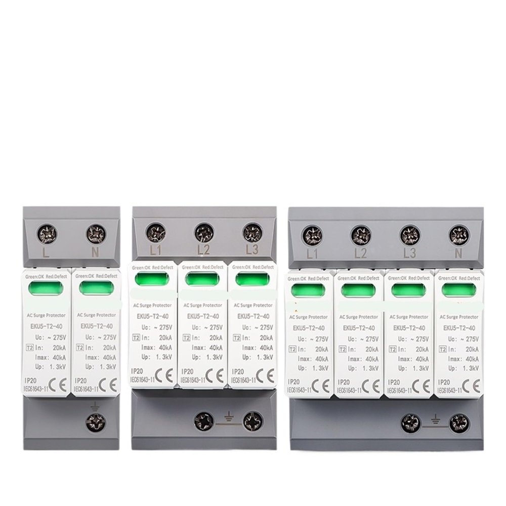 1pcs Surge Protective Device Protector Arrester Protection Type T2 SPD AC 2P 3P 4P 20KA~40KA 275V EKU5((T2) 3P 275V)