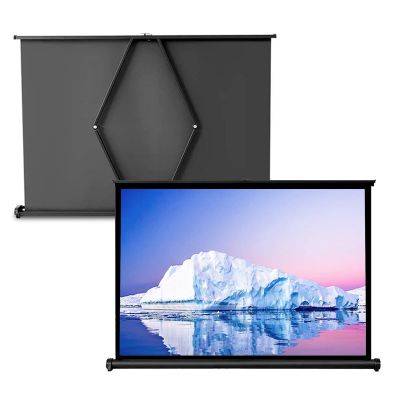 YUQIWKK Desktop Projection Screen Portable Projector Screen, Indoor Outdoor Projection Screen 4:3/16:9, Retractable Video Screen for Indoor Outdoor Home Hotel School Office, 30" 40" 50"(16:9,50")