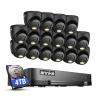 ANNKE 2MP Security Camera System, 16CH 2MP Lite DVR Recorder with AI Motion Detection, 16x 1080P (19201080) Add-on Wired Turret Black Cams with Smart Dual Light, IP67, 3.6mm Lens, 4TB Hard Drive view 1