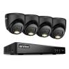 ANNKE 2MP Security Camera System, 8CH 4K DVR Recorder with AI Motion Detection, 4X 1080P (19201080) Add-on Wired Turret Black Cams with Smart Dual Light, IP67, No Hard Drive view 1