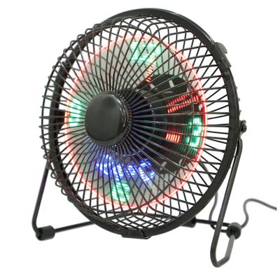 Yardenfun Mini Desktop USB Clock Fan with Temperature Display Portable Metal Cooling Fan for Use Convenient USB Plug for and