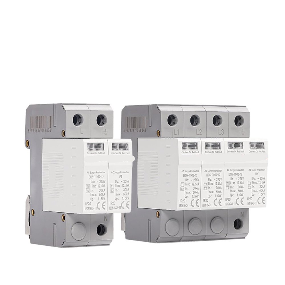 1pcs Type T1+T2 House Surge Protective Device Protector Arrester Protection 2P 4P 1P+NPE 3P+NPE EKU5(T1-T2 1PN (1P NPE))