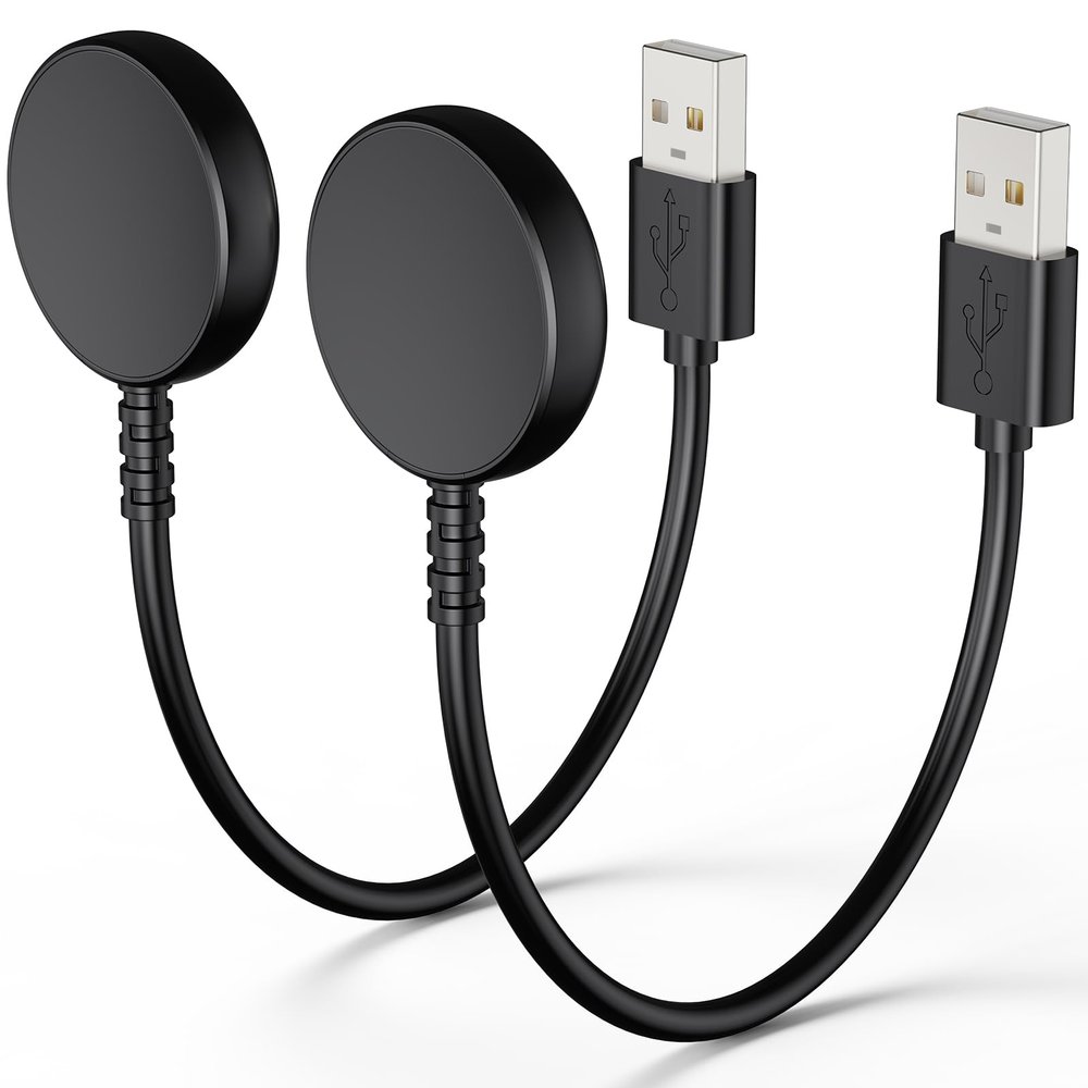 1FT 2 Pack for Samsung Galaxy Watch Charger Compatible with Watch 8/8 Classic/Ultra/7/6/6 Classic/5/5 Pro/4/4 Classic/3/Active/FE USB A Magnetic Fast Charging