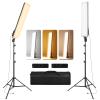 23.6" LED Video Light 2-Pack Full Screen Photography Lighting Kit 2500-7500K Dimmable Photo Studio Light Streaming Light with Remote Control & 6.5ft Stand for Filming YouTube TikTok Video Gaming view 1