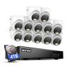 ANNKE 2MP Security Camera System, 16CH 3K Lite DVR Recorder with AI Motion Detection, 12x 1080P (19201080) Add-on Wired Turret White Cams with Smart Dual Light, IP67, 3.6mm Lens, 4TB Hard Drive