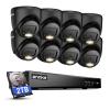 ANNKE 2MP Security Camera System, 8CH 4K DVR Recorder with AI Motion Detection, 8X 1080P (19201080) Add-on Wired Turret Black Cams with Smart Dual Light, IP67, Compatible with Alexa, 2TB Hard Drive view 1