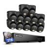 ANNKE 2MP Security Camera System, 16CH 3K Lite DVR Recorder with AI Motion Detection, 12x 1080P (19201080) Add-on Wired Turret Black Cams with Smart Dual Light, IP67, 3.6mm Lens, 2TB Hard Drive view 1