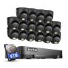 ANNKE 2MP Security Camera System, 16CH 2MP Lite DVR Recorder with AI Motion Detection, 16x 1080P (19201080) Add-on Wired Turret Black Cams with Smart Dual Light, IP67, 3.6mm Lens, 6TB Hard Drive view 1