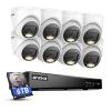 ANNKE 2MP Security Camera System, 8CH 4K DVR Recorder with AI Motion Detection, 8X 1080P (19201080) Add-on Wired Turret White Cams with Smart Dual Light, IP67, Compatible with Alexa, 6TB Hard Drive view 1