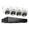ANNKE 2MP Security Camera System, 8CH 3K Lite DVR Recorder with AI Motion Detection, 4X 1080P (19201080) Add-on Wired Turret White Cams with Smart Dual Light, IP67, 3.6mm Lens, No Hard Drive Disk view 1