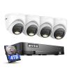 ANNKE 2MP Security Camera System, 16CH 2MP Lite DVR Recorder with AI Motion Detection, 4X 1080P (19201080) Add-on Wired Turret White Cams with Smart Dual Light, IP67, 3.6mm Lens, 4TB Hard Drive view 1