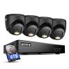 ANNKE 2MP Security Camera System, 8CH 3K Lite DVR Recorder with AI Motion Detection, 4X 1080P (19201080) Add-on Wired Turret Black Cams with Smart Dual Light, IP67, 3.6mm Lens, 6TB Hard Drive Disk view 1