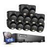 ANNKE 2MP Security Camera System, 16CH 2MP Lite DVR Recorder with AI Motion Detection, 12x 1080P (19201080) Add-on Wired Turret Black Cams with Smart Dual Light, IP67, 3.6mm Lens, 4TB Hard Drive view 1