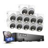 ANNKE 2MP Security Camera System, 16CH 2MP Lite DVR Recorder with AI Motion Detection, 12x 1080P (19201080) Add-on Wired Turret White Cams with Smart Dual Light, IP67, 3.6mm Lens, 4TB Hard Drive