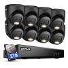 ANNKE 2MP Security Camera System, 16CH 3K Lite DVR Recorder with AI Motion Detection, 8X 1080P (19201080) Add-on Wired Turret Black Cams with Smart Dual Light, IP67, 3.6mm Lens, 2TB Hard Drive