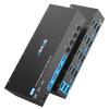 8K@60Hz/4K@144Hz KVM Switch 4 Computers 3 Monitors, ANXQQ HDMI KVM Switch Displayport Share 4 USB 3.0 Devices, Support Mirror/Extended Mode, with 4 USB Cables, Wired Remote and Power Adapter view 1