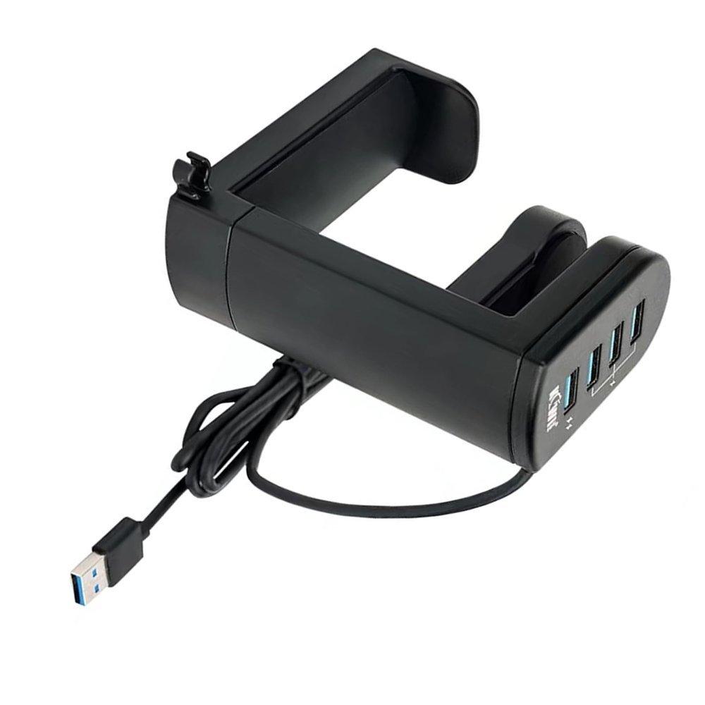 360 Rotation Headset Holder Earphone Storage Hook Stand 4-Port USB Data Hub Repair Parts