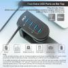 360 Rotation Headset Holder Earphone Storage Hook Stand 4-Port USB Data Hub Repair Parts view 4