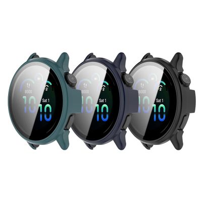Hard PC Case Compatible for Garmin Vivoactive 6 Smartwatch Cover with Screen Protector Case (Green/Blue/Black)