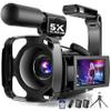 5K Video Camera Camcorder, UHD 64MP Vlogging Camera for YouTube with 3" 270 Rotatable Touch Screen, Digital Camera with IR Night Vision, 16X Zoom/WiFi/Webcam/HD/32GB Card/2 Batteries/Microphone view 1