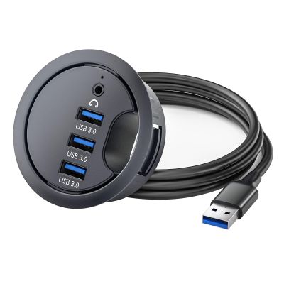 MOAIYU USB3.0 Dock Card Reader 3/4 Port USB Desk Splitter Dock Station Memory Card Reader Dock Station for Desktop PC Desk