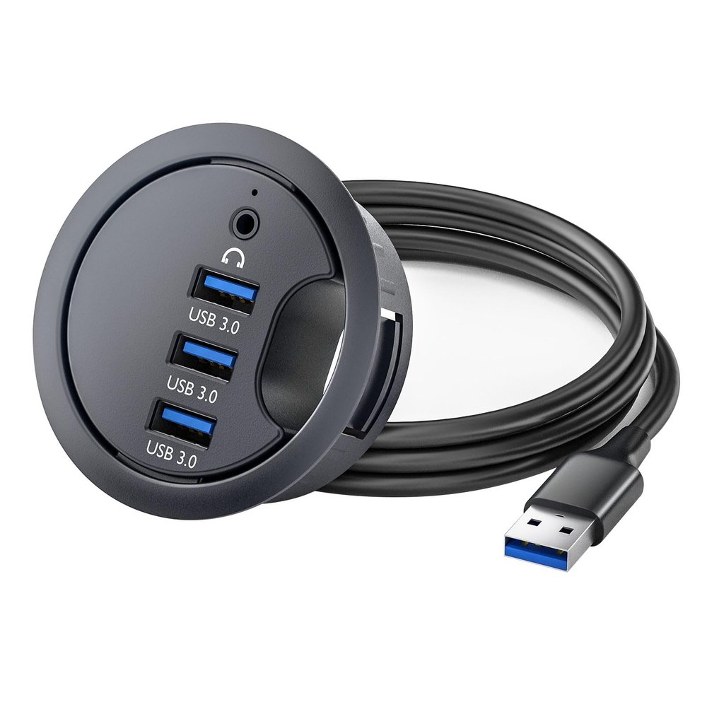 MOAIYU USB3.0 Dock Card Reader 3/4 Port USB Desk Splitter Dock Station Memory Card Reader Dock Station for Desktop PC Desk