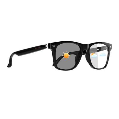 HAIXINDA Smart Glasses for Men Women, Open Ear Audio Design, Color-Change Lenses, Supporting Hands-Free Calls & Music Playback, Wearable Tech Bluetooth Glasses for Indoor & Outdoor Use(Black)