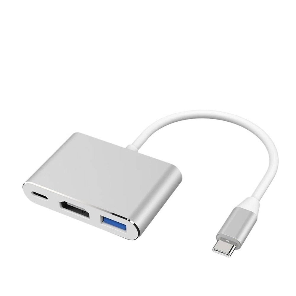 3 in 1 3.0 USB Multi-Function HUB for S23 S22 Ultra TY>pe C to HDMI Adapter Note 20 10 15 16 5-g OTG Adapter(3 in 1 Silver)