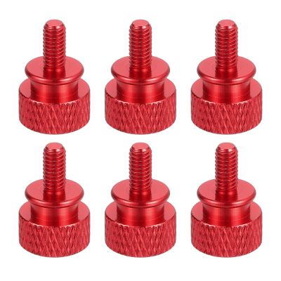 MECCANIXITY 6Pcs M4x0.7mm Aluminum Thumb Screws, 12x18mm(ODxH) Computer Case Thumb Screws for PC Side Panel Motherboard Mounting Screw, Red