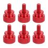 MECCANIXITY 6Pcs M4x0.7mm Aluminum Thumb Screws, 12x18mm(ODxH) Computer Case Thumb Screws for PC Side Panel Motherboard Mounting Screw, Red view 1