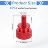 MECCANIXITY 6Pcs M4x0.7mm Aluminum Thumb Screws, 12x18mm(ODxH) Computer Case Thumb Screws for PC Side Panel Motherboard Mounting Screw, Red view 2