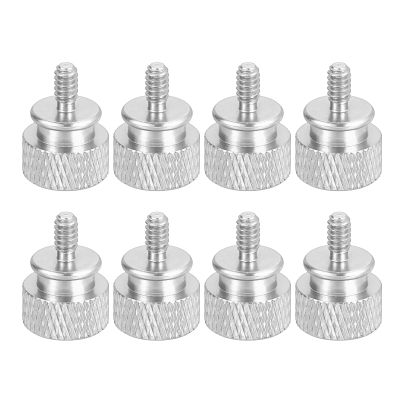MECCANIXITY 8Pcs #6-32 UNC Aluminum Thumb Screws, 12x16mm(ODxH) Computer Case Thumb Screws for PC Side Panel Motherboard Mounting Screw, Silver