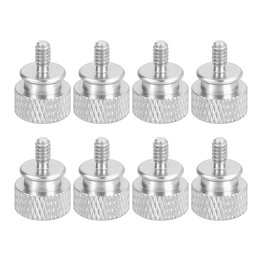 MECCANIXITY 8Pcs #6-32 UNC Aluminum Thumb Screws, 12x16mm(ODxH) Computer Case Thumb Screws for PC Side Panel Motherboard Mounting Screw, Silver