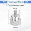 MECCANIXITY 8Pcs #6-32 UNC Aluminum Thumb Screws, 12x16mm(ODxH) Computer Case Thumb Screws for PC Side Panel Motherboard Mounting Screw, Silver view 2