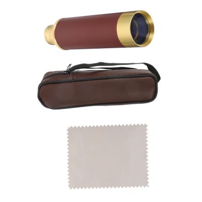 SWOOMEY Pirate Retro Telescope Leather Case 25x30 Monocular for Nautical Decor Vintage Design for Adults Coffee Color for Outdoor Adventures