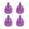 MECCANIXITY 4Pcs #6-32 UNC Aluminum Thumb Screws, 12x16mm(ODxH) Computer Case Thumb Screws for PC Side Panel Motherboard Mounting Screw, Purple view 1