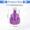 MECCANIXITY 4Pcs #6-32 UNC Aluminum Thumb Screws, 12x16mm(ODxH) Computer Case Thumb Screws for PC Side Panel Motherboard Mounting Screw, Purple view 2