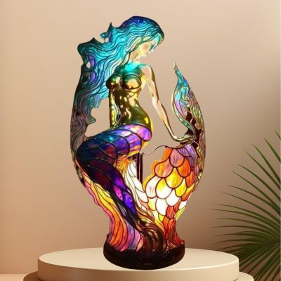3D Animal LED Night Light - Colorful Resin & Glass Desktop Lamp, Retro-Style Cute Decor for Nursery/Office