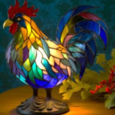 3D Animal LED Night Light - Colorful Resin & Glass Desktop Lamp, Retro-Style Cute Decor for Nursery/Office