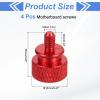 MECCANIXITY 4Pcs M4x0.7mm Aluminum Thumb Screws, 12x16mm(ODxH) Computer Case Thumb Screws for PC Side Panel Motherboard Mounting Screw, Red view 2