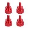 MECCANIXITY 4Pcs M4x0.7mm Aluminum Thumb Screws, 12x18mm(ODxH) Computer Case Thumb Screws for PC Side Panel Motherboard Mounting Screw, Red view 1