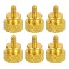 MECCANIXITY 6Pcs #6-32 UNC Aluminum Thumb Screws, 12x16mm(ODxH) Computer Case Thumb Screws for PC Side Panel Motherboard Mounting Screw, Gold view 1
