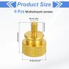 MECCANIXITY 6Pcs #6-32 UNC Aluminum Thumb Screws, 12x16mm(ODxH) Computer Case Thumb Screws for PC Side Panel Motherboard Mounting Screw, Gold view 2